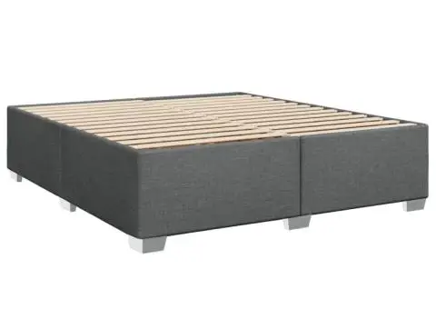 Pat box spring cu saltea, gri închis, 180x200 cm, textil - 5/5