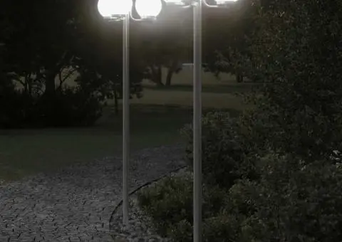 Lămpi exterioare de podea 2 buc argintiu 215 cm oțel inoxidabil - 3/5