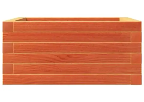 Jardinieră de grădină, maro ceruit, 50x50x23 cm, lemn masiv pin - 5/5