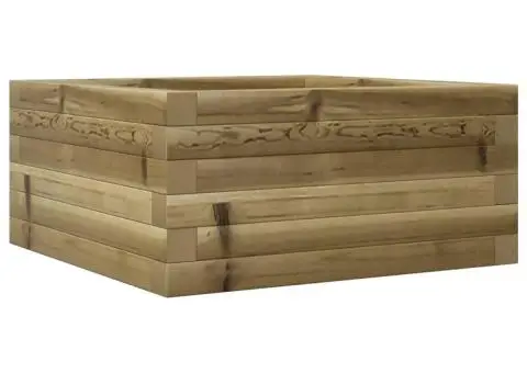 Jardinieră de grădină, 50x50x23 cm, lemn de pin impregnat - 2/5