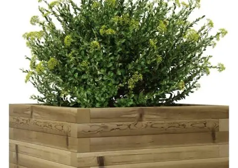 Jardinieră de grădină, 50x50x23 cm, lemn de pin impregnat - 4/5