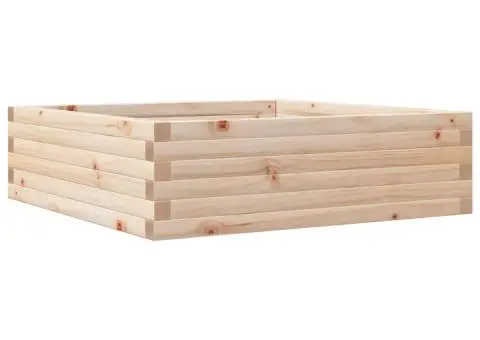 Jardinieră de grădină, 80x80x23 cm, lemn masiv de pin - 2/5