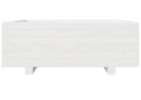 Jardinieră de grădină, alb, 70x70x26,5 cm, lemn masiv de pin - 5/5