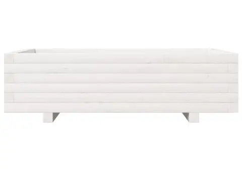 Jardinieră de grădină, alb, 90x60x26,5 cm, lemn masiv de pin - 5/5