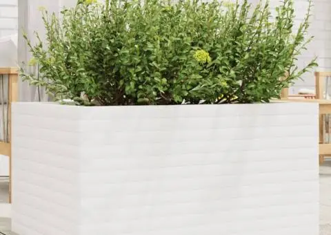 Jardinieră de grădină, alb, 90x60x49,5 cm, lemn masiv de pin - 1/5