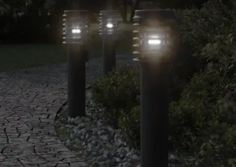 Lămpi de podea de exterior 3 buc negru 60 cm oțel inoxidabil - 1/5