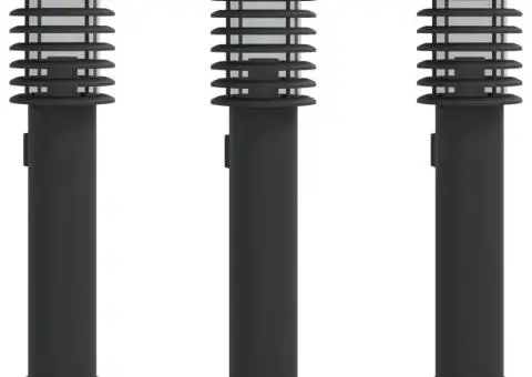 Lămpi de podea de exterior 3 buc negru 60 cm oțel inoxidabil - 2/5