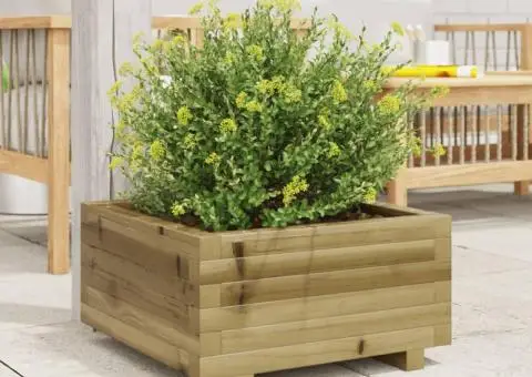 Jardinieră de grădină 50x50x26,5 cm lemn de pin impregnat - 3/5