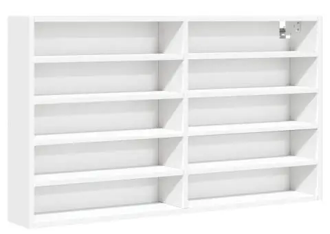 Dulap cu vitrină, alb, 100x15x58 cm, lemn prelucrat - 2/5