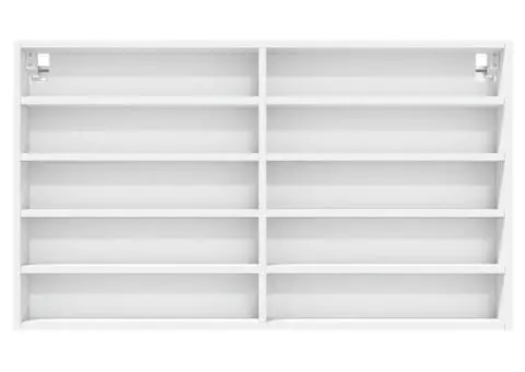 Dulap cu vitrină, alb, 100x15x58 cm, lemn prelucrat - 4/5