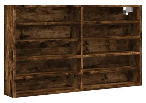Dulap cu vitrină, stejar fumuriu, 100x15x58 cm, lemn prelucrat - 2/5