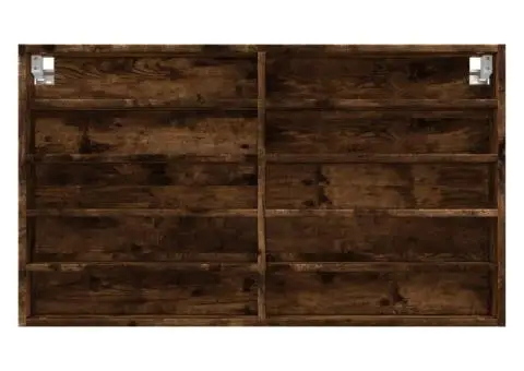 Dulap cu vitrină, stejar fumuriu, 100x15x58 cm, lemn prelucrat - 4/5