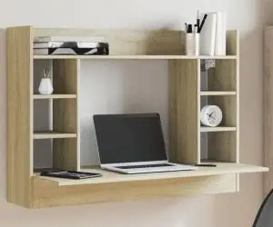 vidaXL Birou montat pe perete stejar sonoma 105x48x75cm lemn prelucrat