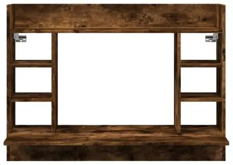Birou montat perete stejar fumuriu 105x48x75cm lemn prelucrat - 4/5