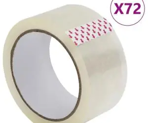 vidaXL Bandă adezivă de ambalare, 72 buc., transparentă, 48 mm x 66 m
