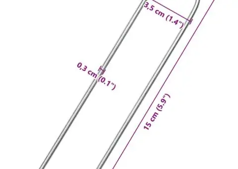 Țăruși de pământ în formă de U 50 buc. 15x3,5cm oțel galvanizat - 5/5