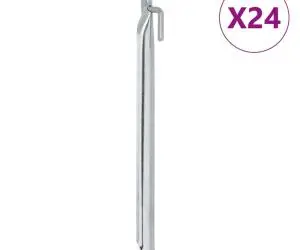 vidaXL Țăruși de cort 24 buc., formă V, 25 cm, Ø20 mm, oțel galvanizat