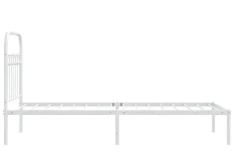 Cadru de pat metalic cu tăblie, alb, 80x200 cm - 5/5