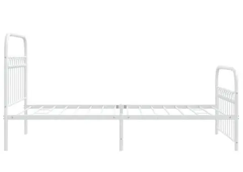 Cadru de pat metalic cu tăblie de cap/picioare, alb, 100x190 cm - 5/5