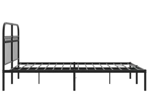 Cadru de pat metalic cu tăblie, negru, 135x190 cm - 5/5