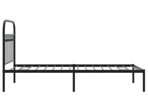 Cadru de pat metalic cu tăblie, negru, 90x190 cm - 5/5