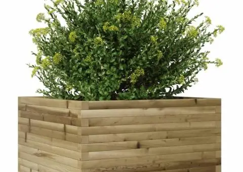 Jardinieră de grădină, 80x80x45,5 cm, lemn de pin impregnat - 4/5