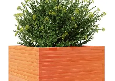 Jardinieră grădină, maro ceruit, 80x80x45,5 cm, lemn masiv pin - 4/5