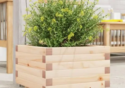 Jardinieră de grădină, 40x40x26,5 cm, lemn masiv de pin - 1/5