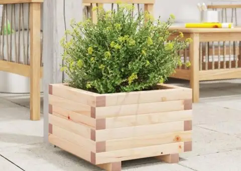 Jardinieră de grădină, 40x40x26,5 cm, lemn masiv de pin - 3/5
