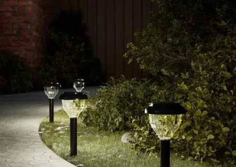 Lămpi solare alei cu țăruși de pământ 4 buc., alb cald și RGB - 1/5