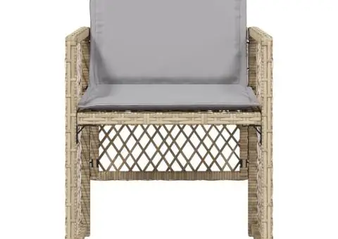 Fotolii de grădină cu perne, 4 buc., bej combinat, poliratan - 5/5