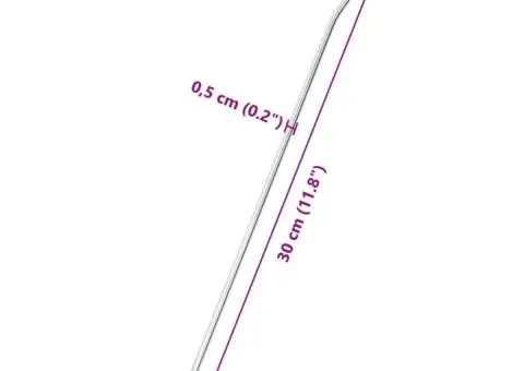 Țăruși de cort, 50 buc., 30 cm, Ø5 mm, oțel galvanizat - 5/5