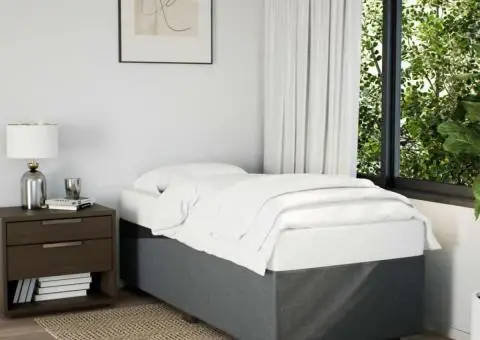 Cadru de pat fără saltea, gri închis, 80x200 cm, textil - 1/5