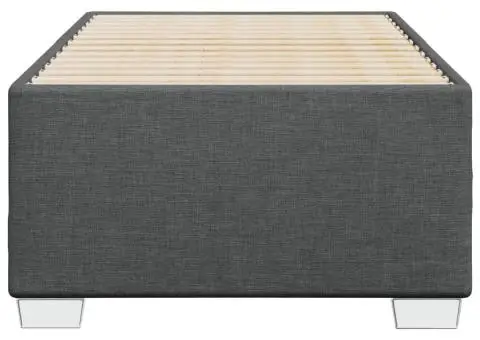 Cadru de pat fără saltea, gri închis, 80x200 cm, textil - 4/5