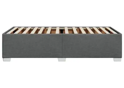 Cadru de pat fără saltea, gri închis, 80x200 cm, textil - 5/5