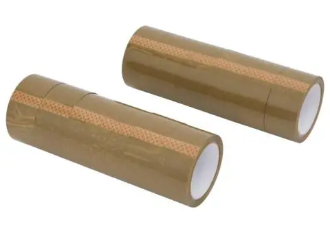 Bandă adezivă de ambalare, 12 buc., maro, 48 mm x 66 m - 1/5