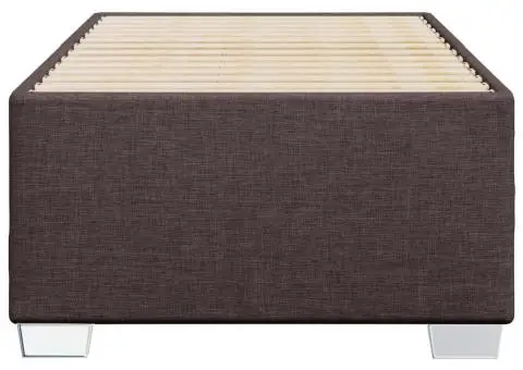 Cadru de pat fără saltea, maro închis, 90x190 cm, textil - 4/5