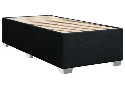 Cadru pat fără saltea țesătură neagră 90x200 cm - 3/5