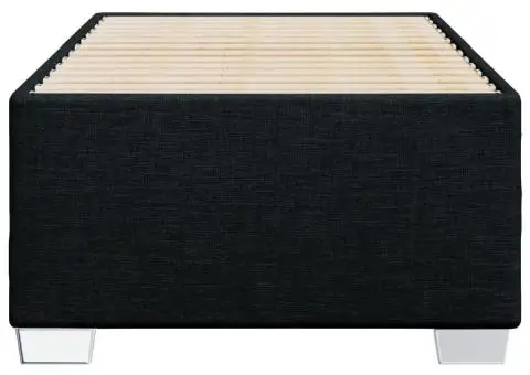 Cadru pat fără saltea țesătură neagră 90x200 cm - 4/5