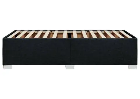 Cadru pat fără saltea țesătură neagră 90x200 cm - 5/5