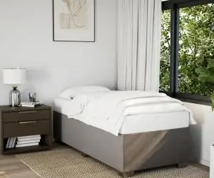 vidaXL Cadru de pat fără saltea Taupe 90x200 cm țesătură