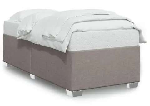 Cadru de pat fără saltea Taupe 90x200 cm țesătură - 2/5