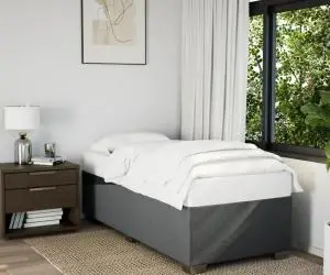 vidaXL Cadru de pat fără saltea, gri închis, 100x200 cm, textil