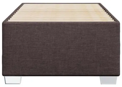 Cadru de pat fără saltea, maro închis, 100x200 cm, textil - 4/5