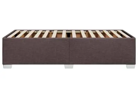 Cadru de pat fără saltea, maro închis, 100x200 cm, textil - 5/5