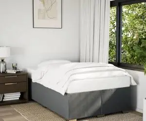 vidaXL Cadru de pat fără saltea gri închis 120x190 cm țesătură