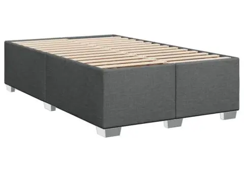 Cadru de pat fără saltea gri închis 120x190 cm țesătură - 3/5