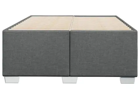 Cadru de pat fără saltea gri închis 120x190 cm țesătură - 4/5