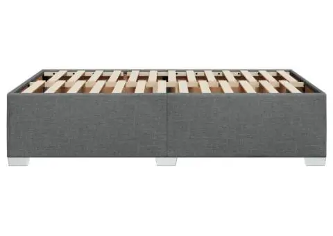 Cadru de pat fără saltea gri închis 120x190 cm țesătură - 5/5