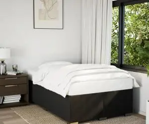 vidaXL Cadru de pat fără saltea, negru, 120x200 cm, textil